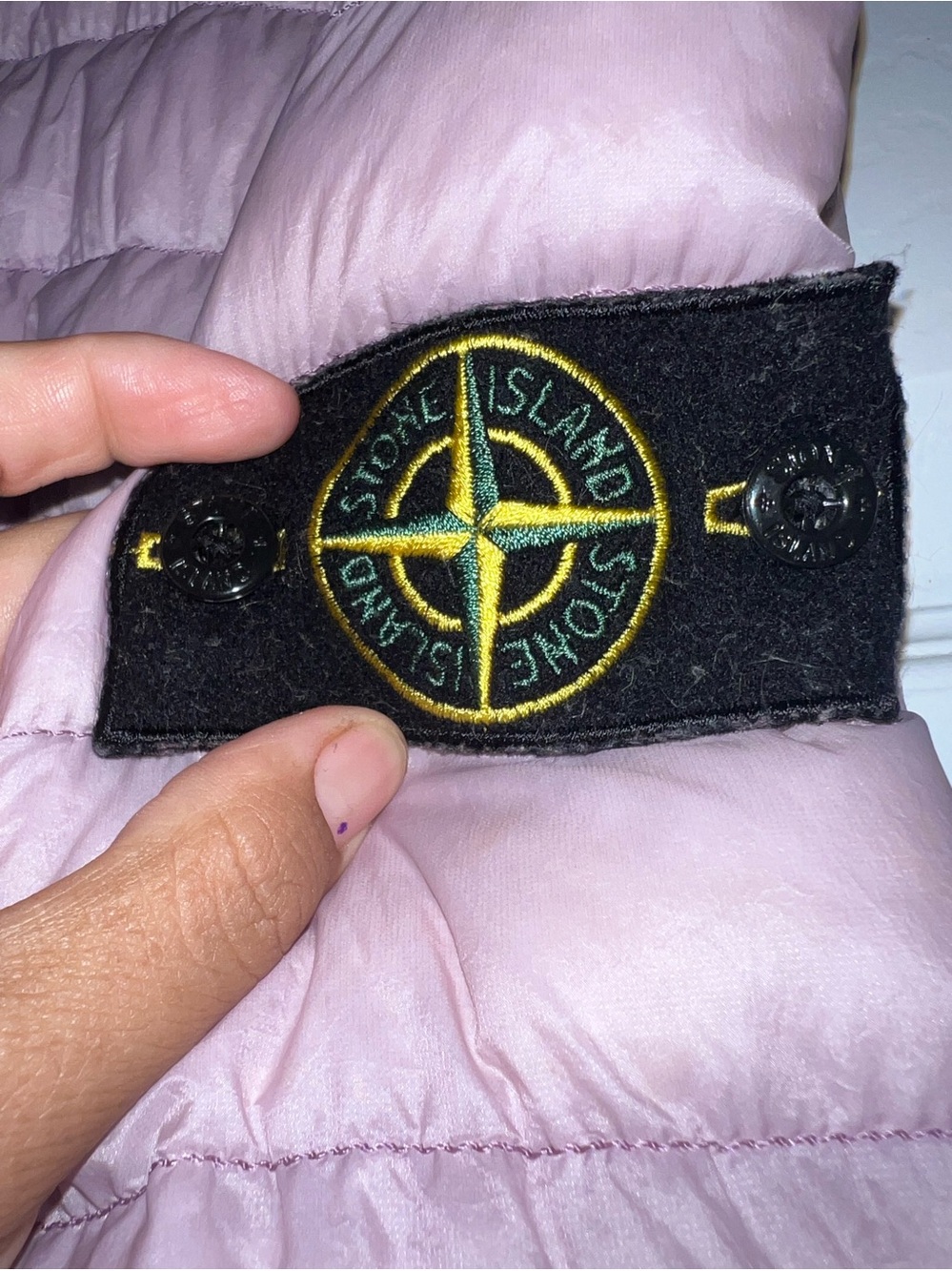 Stone Island Garment Dyed Micro Yarn Down Puffer Jacket Pink